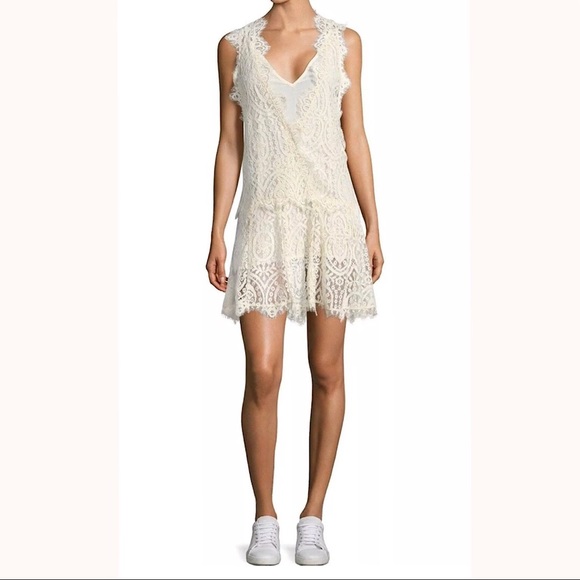 FREE PEOPLE Lace Mini Dress "Heart in Two", Ivory - Picture 2 of 8